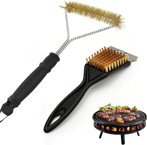 2er messing grillbürste - 2er, mit