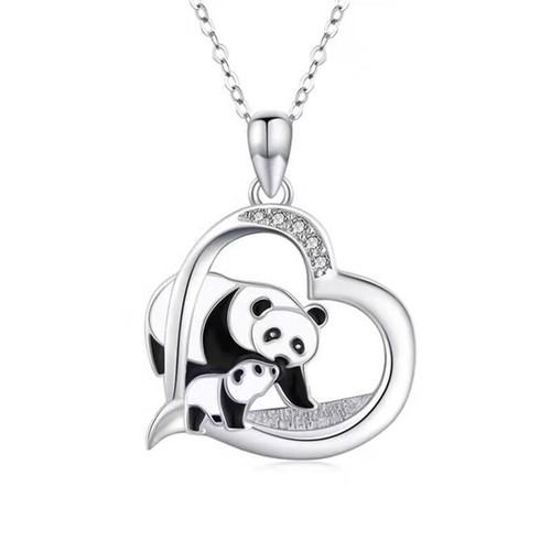 Damenkette panda anhänger mit - damenkette,
