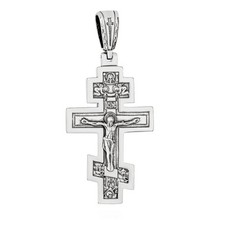 SILBER KREUZ 925 Sterling Orthodoxe Anhänger k38 крест серебрянный