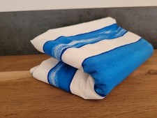 Dekostoff Blockstreifen blau weiß einseitig bedruckt 1,45x2,45