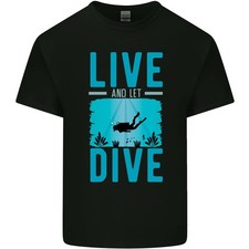 Live & Let Tauch Lustig Scuba Tauchen Diver Herren Leichte Baumwolle T-Shirt