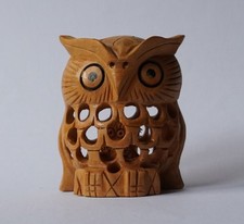 Miniatur Schnitzerei Holz Eule