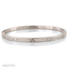 Cartier - Love Bracelet / Armreif Diamant Pavé in 750/- Weißgold ø 17 cm (22844)