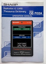 Sharp OZ-702A «Thesaurus Dictionary» for OZ/IQ electronic organizer + manual
