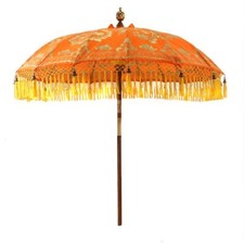 Bali Sonnenschirm Schirm 2-teilig ca 180 Ø cm Orange Gold mit Gelb Model Bella