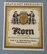 altes Schnapsetikett Flaschenetikett Etikett Label Korn Klein-Steinheim Hanau