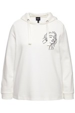 Ulla Popken Damen große Größen Hoodie Gesicht Classic Kapuze Langarm 830702