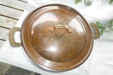 Kupferkochtopf mit Deckel ca. 24 cm Durchmesser, Messinggriffe Serviertopf