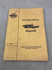 Original Betriebsanleitung TEMPO RAPID 42 Seiten um 1962 / Oldtimer 2