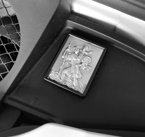Gerahmter metall christophorus - metall,