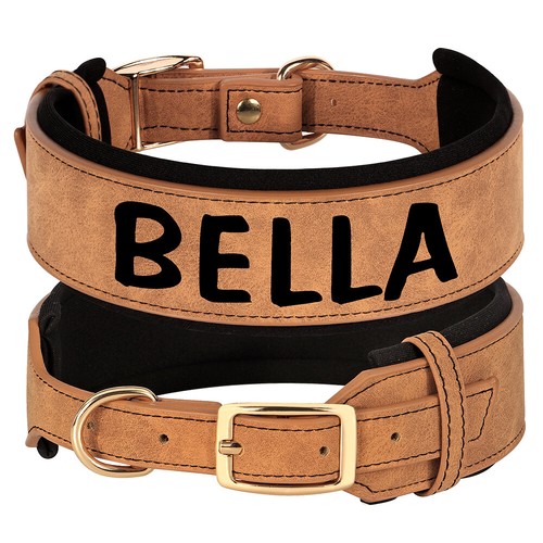 Leder hundehalsband mit name - leder,
