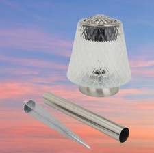 4er Set Solarleuchten Kristall Glas mit LED Warmweiss + Farbwechsel Garten Deko