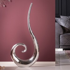 Große Metall Vase WAVE XL 106cm silber Aluminium Dekovase Bodenvase Blumenvase