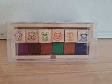 Purovi Holzstempel Set Tiere Stempelkissen Kinder Basteln Malen Kreativ