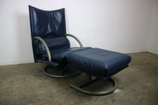 Rolf Benz BMP Torino Sessel Mit Hocker In Blau Funktion Designer
