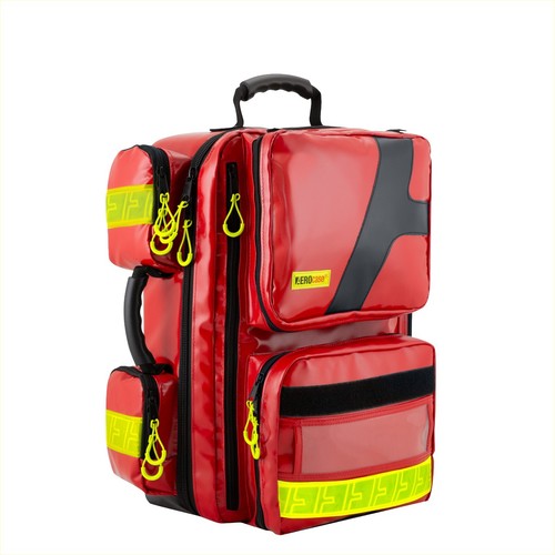 Roter notfallrucksack aus - notfallrucksack,