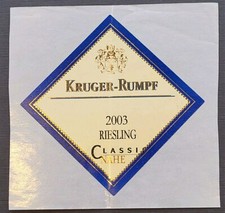 Weinetikett 2003 Riesling Classic Kruger-Rumpf NAHE 
