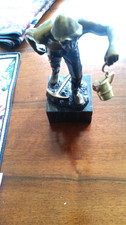 Bergbau Zeche Pütt Bergmann Figur  Bronze/Messing  auf Marmorsockel 26cm hoch
