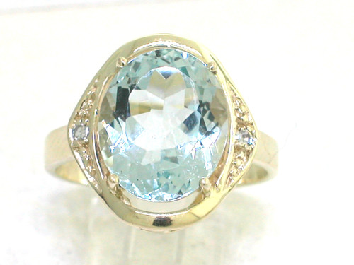 Aquamarin ring 585 - aquamarin, gelbgold