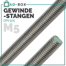 Gewindestangen DIN 975 Metrisches Gewinde M5 Edelstahl A2 Gewindestab  1 Meter