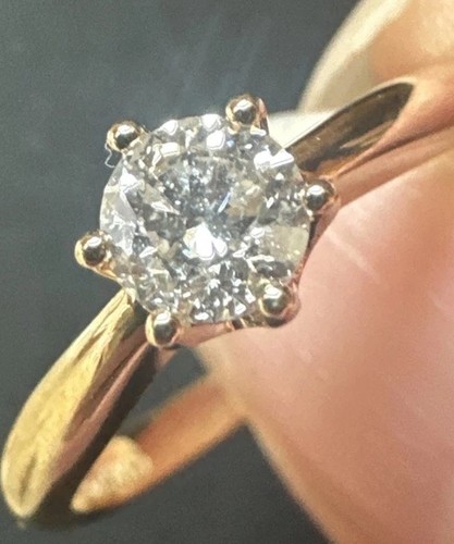 Ring 585 solitär - ring, gg