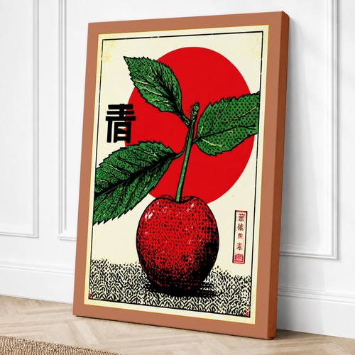 Red apple rising japandi - red,