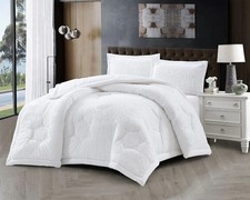 Tagesdecke Set Sara Überwurf Decke 3-Teilig 240 x 260 cm 2-Personen Weiß