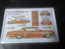 Blechschild Schild 20x30 Chevrolet Impala 1958 rot, Info-Bild, Poster, Deko PK1
