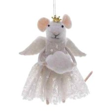 Maus Engel Krone Figur Anhänger Deko Filz Christbaum Weihnachtsdeko XmasLook
