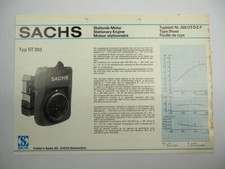 Sachs ST203 Stationärmotor Stationary Engine Typenblatt Technische Daten Maße 76