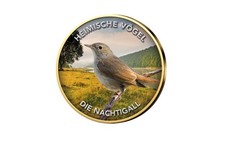 2 Euro vergoldet Nachtigall