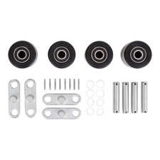 STIER Tandem Lastrollen Set Nylon Achsen Wippen Hubwagen Ersatzrollen Rot