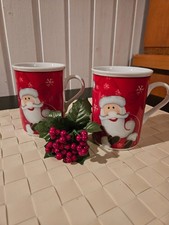 2 Ritzenhoff Breker Flirt -  Xmas Tassen -  Kaffee / Teebecher - Rot- Nikolaus