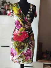 Kate Strom Bunt Stretch Sommer Kleid Tropical Koffer Kleid No Iron Gr Xs