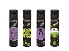 Clipper Feuerzeug Jet 4er Set Galactic Weed