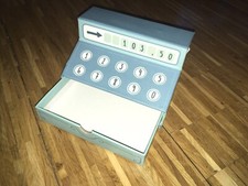 Kinder Kasse Einkaufsladen Spielkasse Kaufladen Pappe 10x15x10cm Blau