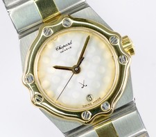 Chopard Uhr St Moritz Ref 8024 Quarz Damen 24mm Bicolor 18k Gold Golf Dial rare