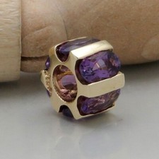 Anhänger Läufer mit Amethyst Besatz in 375/9K Gelbgold