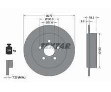 2x TEXTAR Bremsscheibe