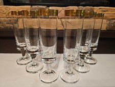 Ichendorf Athena 6 Sekt Champagner Gläser Määnder Goldrand Retro Vintage TOP!