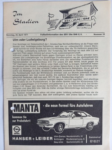 Fussball programm amateurliga - fussball,