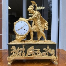 Empire Pendule Kaminuhr Tischuhr Griechische Mythologie  um 1830 Feuervergoldet