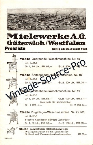 Alte miele preisliste - miele,