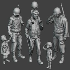 US Soldaten mit Kindern im Set