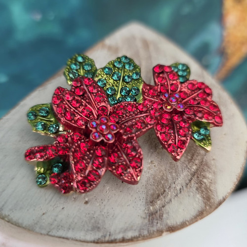 Brosche blume goldfarben mit - blume,