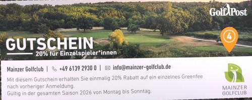Greenfee gutschein rabatt - greenfee, 20%