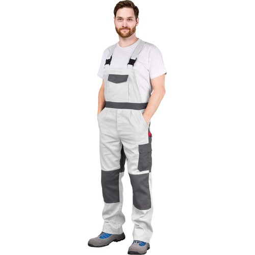 Arbeitslatzhose weiß grau - arbeitslatzhose,