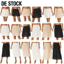 DE Damen Unterkleid Basic Rock Unterrock Reifröcke Nachtkleid Unterwäsche 