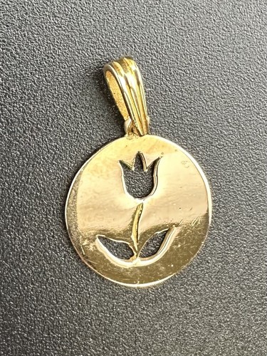 18k gelbgold tulpe silhouette - 18k,
