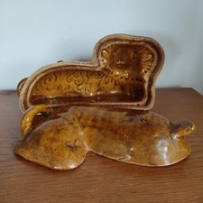 Antike große Bauern Keramik Backform Lamm Model Volkskunst Schaf 31 cm 2,5kg Alt